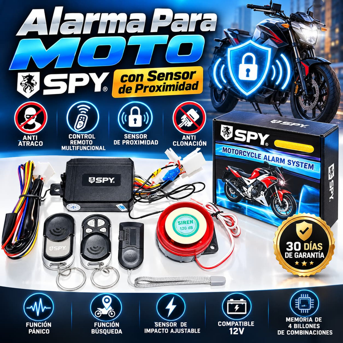 Alarma SPY para Moto con Sensor de Proximidad 🔐