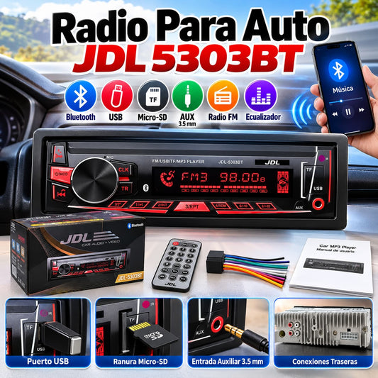 Radio para Carro JDL con Bluetooth, USB, Micro-SD y FM