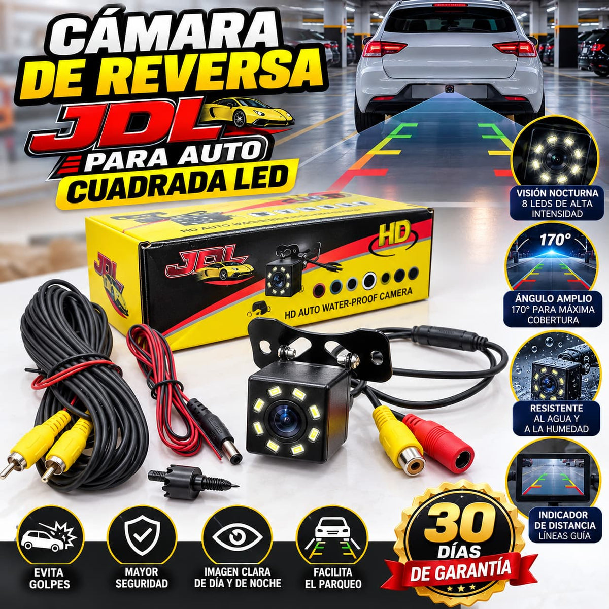 Cámara De Reversa para Auto - Cuadrada LED