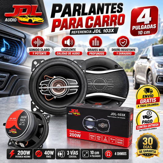 Parlante Para Carro JDL 4 Pulgadas Potencia 200w